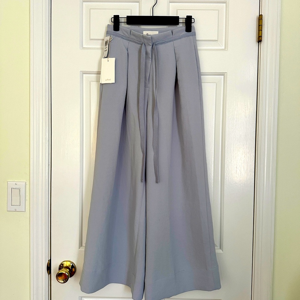 Aritzia Wilfred Cropped High Rise Wide Leg Culotte Pants